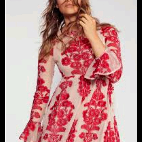 For Love And Lemons Dresses & Skirts - For Love & Lemons Red Lace Temecula Mini Dress